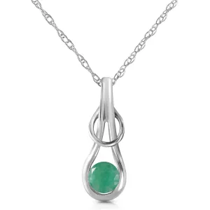 0.65 Carat 14K Solid White Gold Birdie Told Me Emerald Necklace