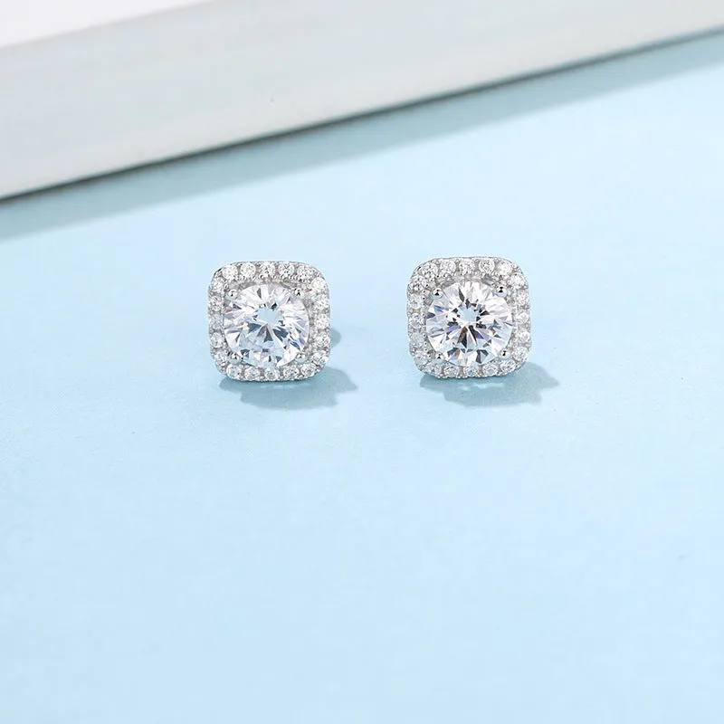 1.0CTTW D Color Moissanite Earrings 18K Gold Plated  Stud Earrings