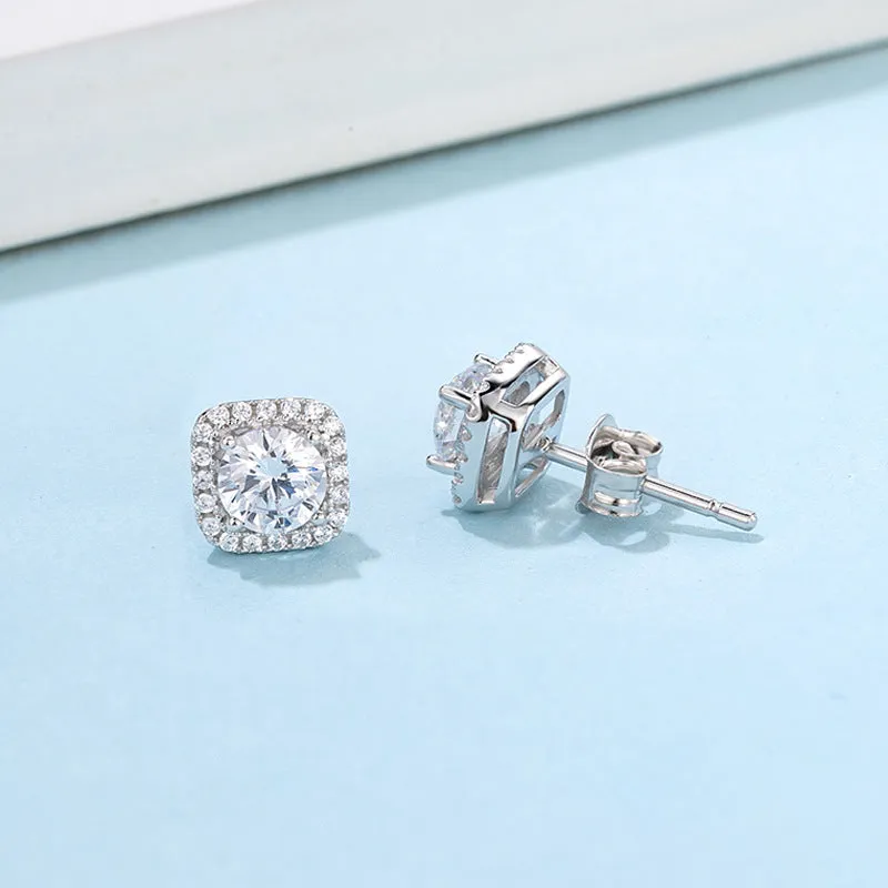 1.0CTTW D Color Moissanite Earrings 18K Gold Plated  Stud Earrings
