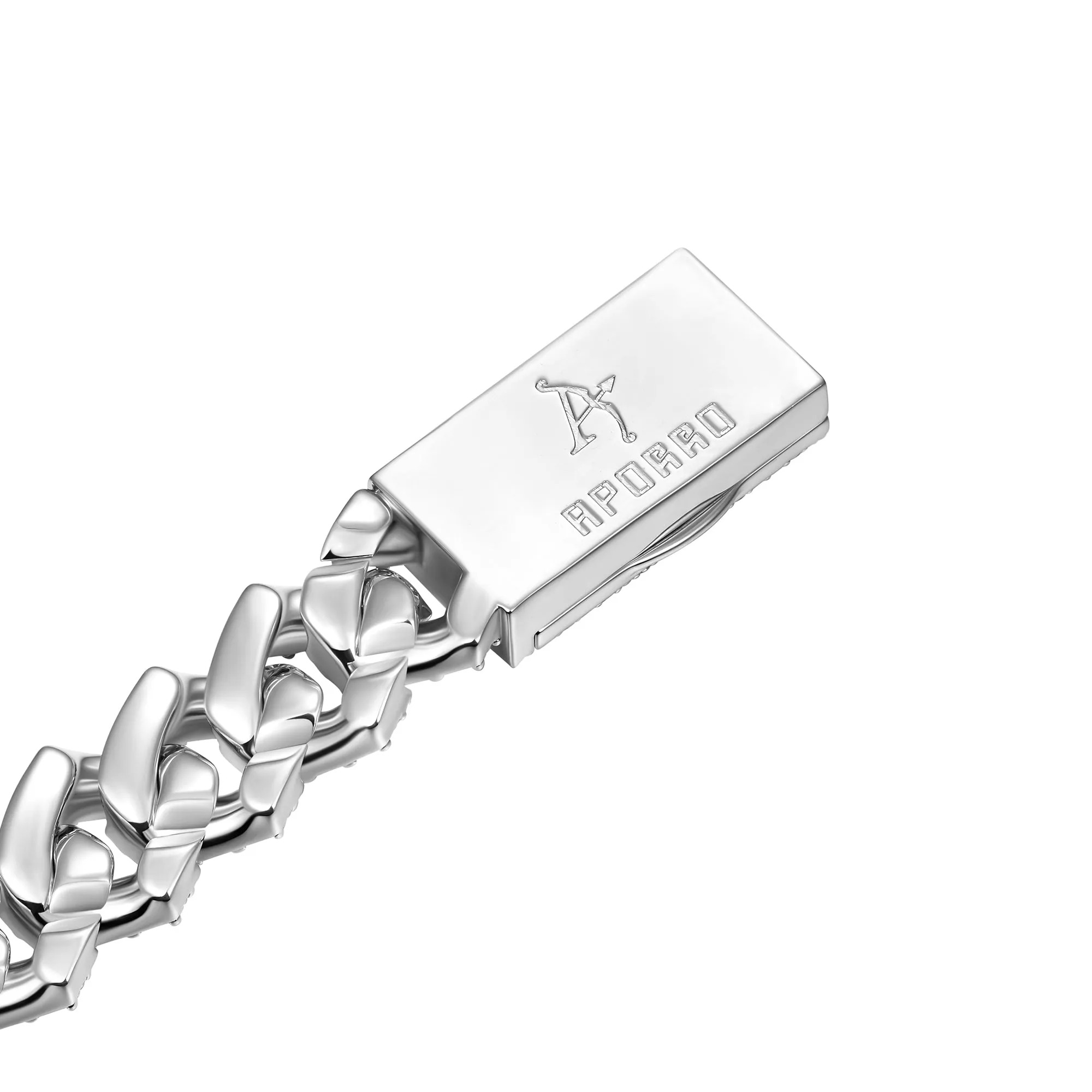 15mm Emerald Cut Prong Cuban Link Bracelet