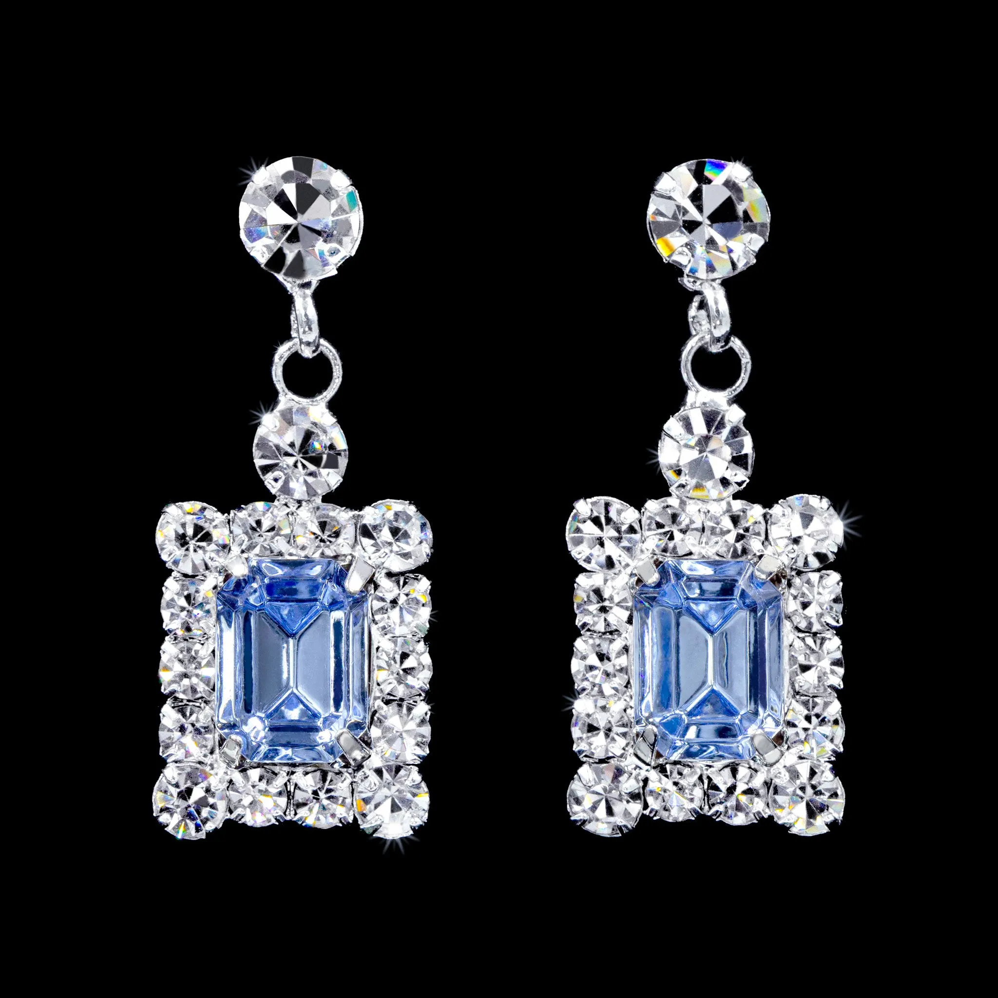 #17235 - "Something Blue" Framed Octagon Drop Earrings