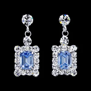 #17235 - "Something Blue" Framed Octagon Drop Earrings