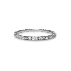18K Gold East West Stretch Emerald Cut Diamond Tennis Bracelet, 8.0 Carats
