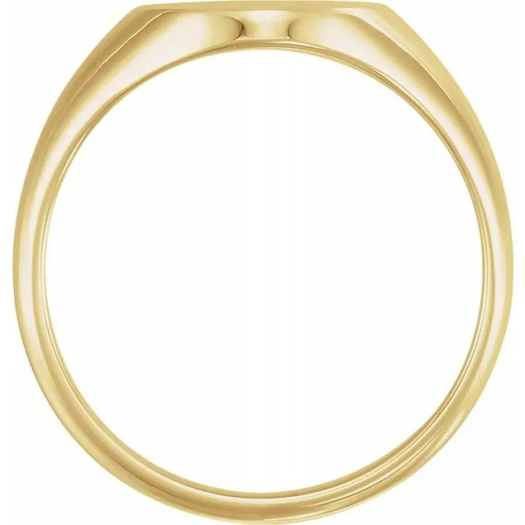 18K Yellow 11x9.5 mm Oval Signet Ring