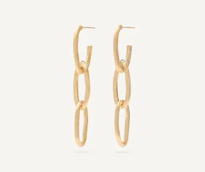 18K Yellow Gold Triple Link Drop Earrings