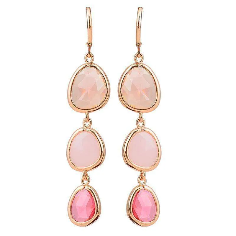 4 Colors, Dangle Crystal Resin Stone Drop Earrings