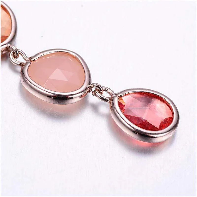 4 Colors, Dangle Crystal Resin Stone Drop Earrings