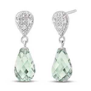 4.53 Carat 14K Solid White Gold Love Of All Loves Green Amethyst Earrings