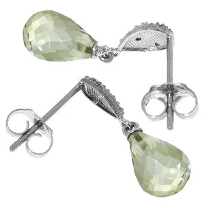 4.53 Carat 14K Solid White Gold Love Of All Loves Green Amethyst Earrings
