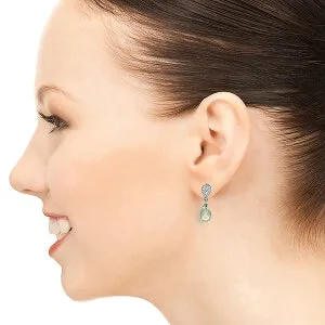 4.53 Carat 14K Solid White Gold Love Of All Loves Green Amethyst Earrings