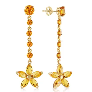 4.8 Carat 14K Solid Yellow Gold Stardrop Citrine Earrings