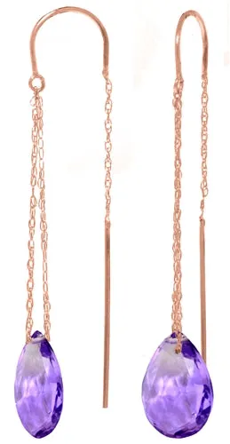 6 Carat 14K Solid Yellow Gold Show Stopper Amethyst Earrings