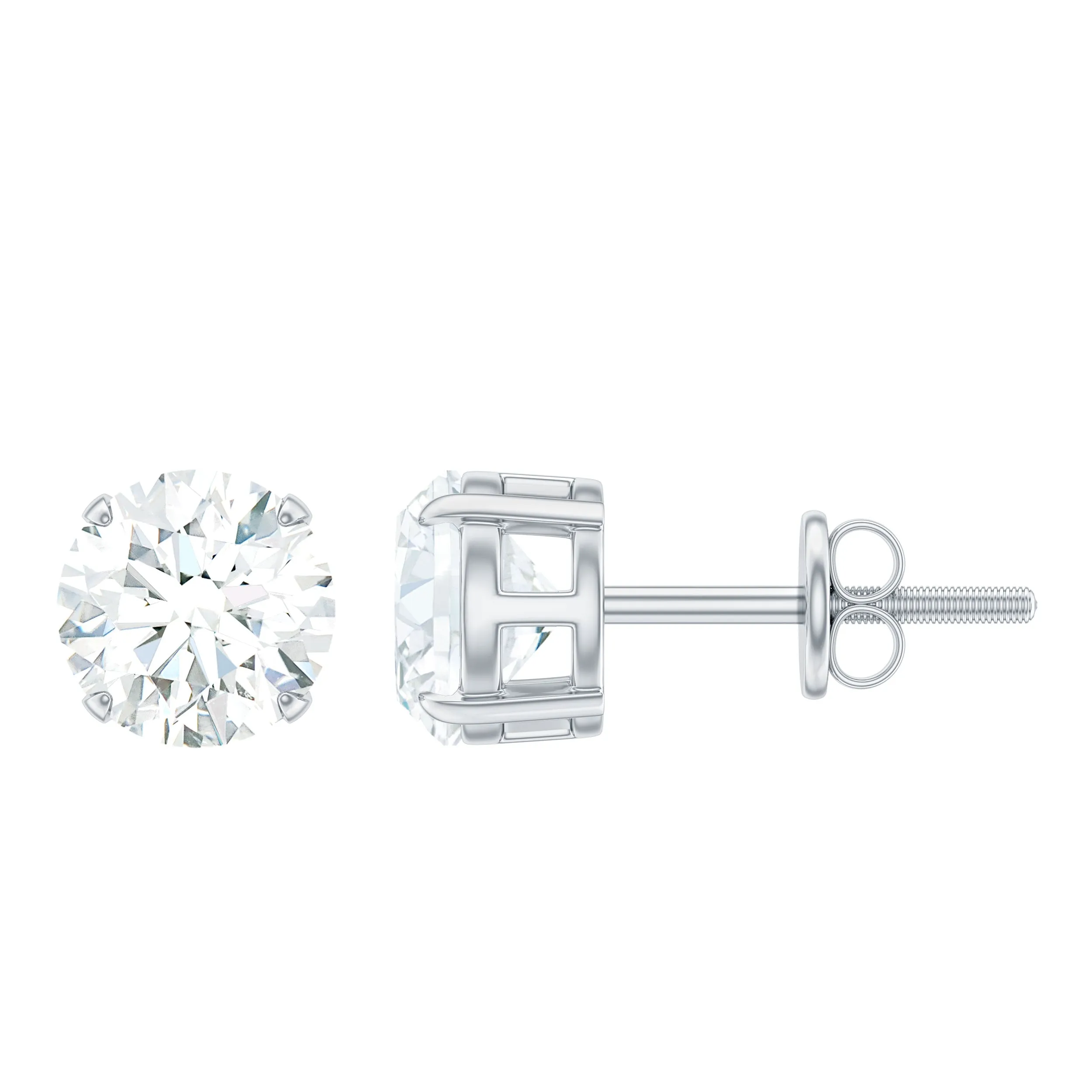 6 MM Moissanite Solitaire Stud Earrings