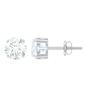 6 MM Moissanite Solitaire Stud Earrings