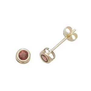 9ct  Yellow  Gold  Garnet  Stud  Earrings  ES425GA
