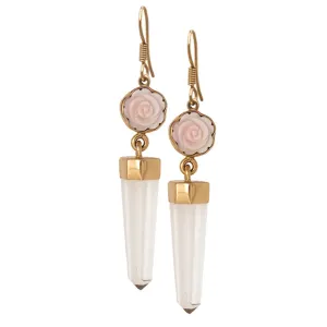 Alchemia Mother Of Pearl Rose & Quartz Earrings
