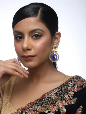Alloy Chandelier Earrings in Blue