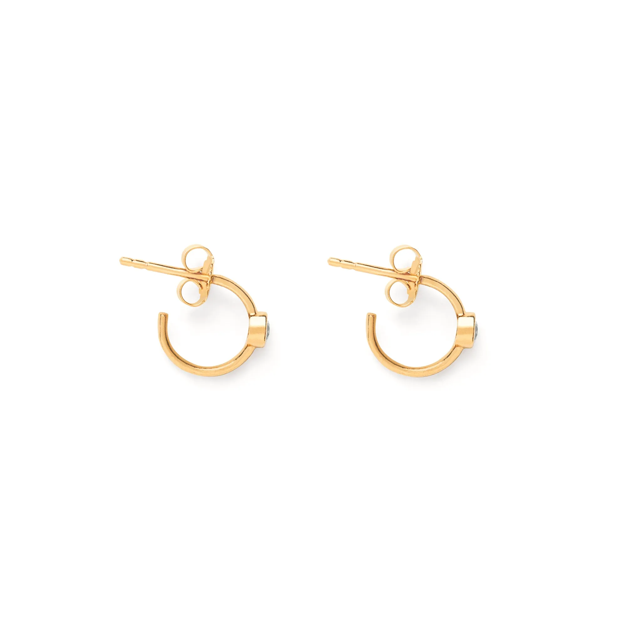 April Quartz Birthstone Astrea Hoop Earrings