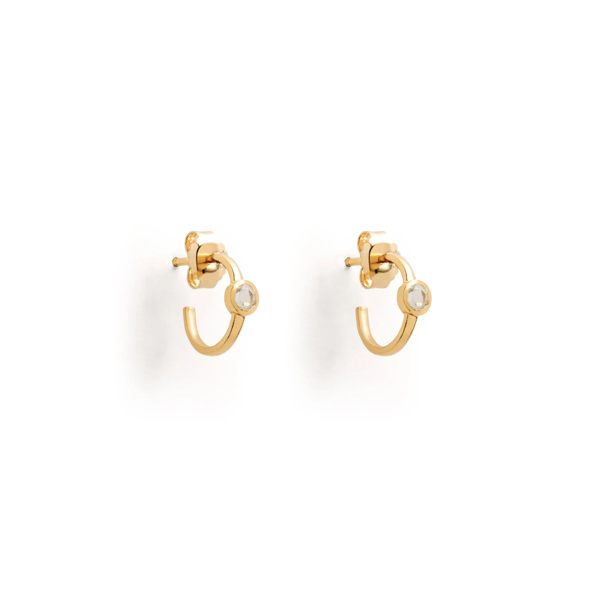 April Quartz Birthstone Astrea Hoop Earrings