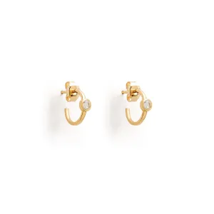 April Quartz Birthstone Astrea Hoop Earrings