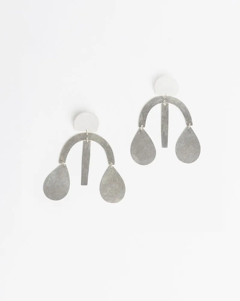 Arc Drop Chandelier Earring in Silver