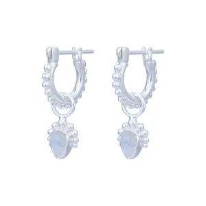 Avery Hoop Sterling Silver Rainbow Moonstone Hoops