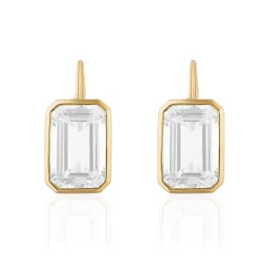 Bezel Emerald-Cut Stone Drops on Wire
