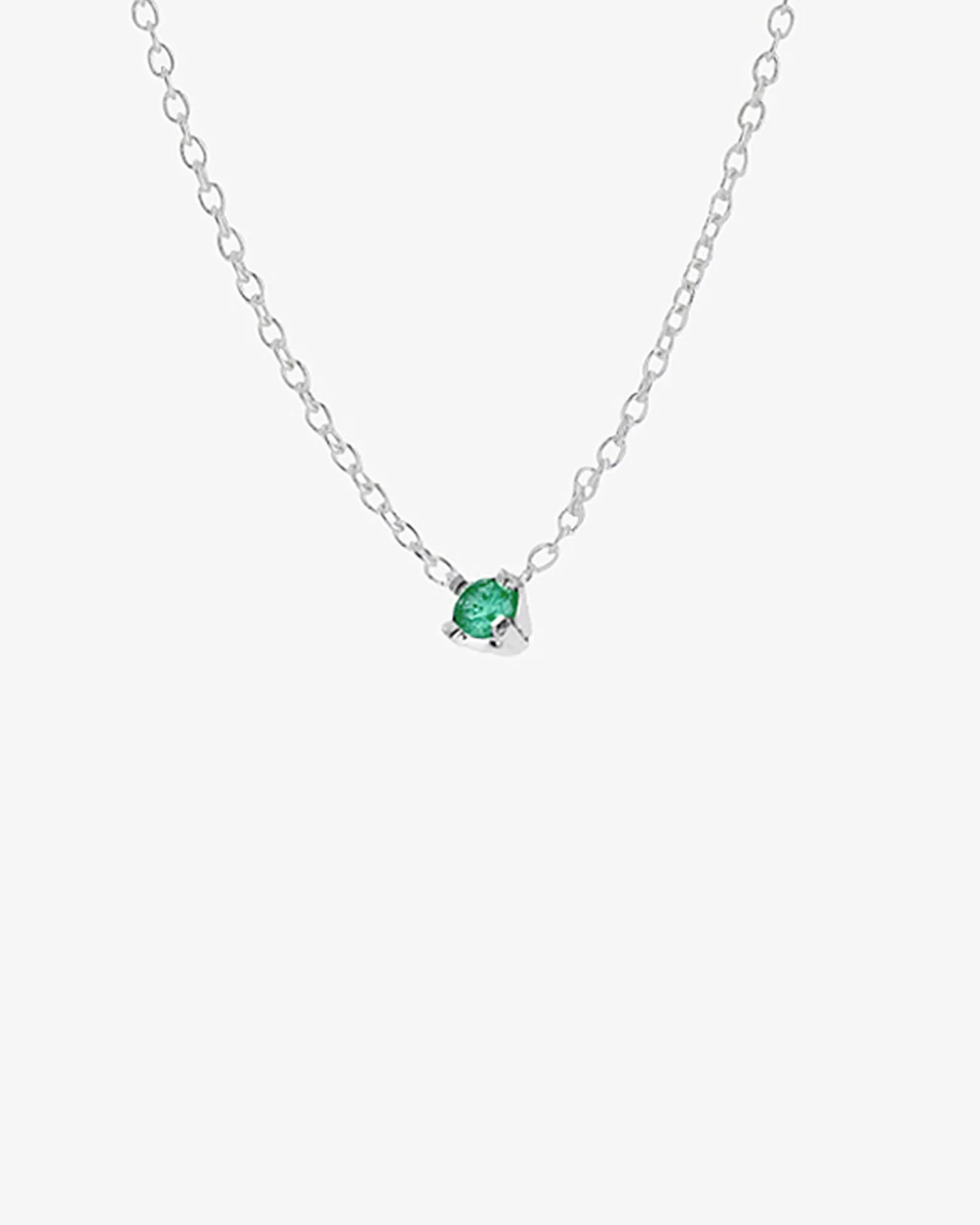 Birthstone necklace silver may