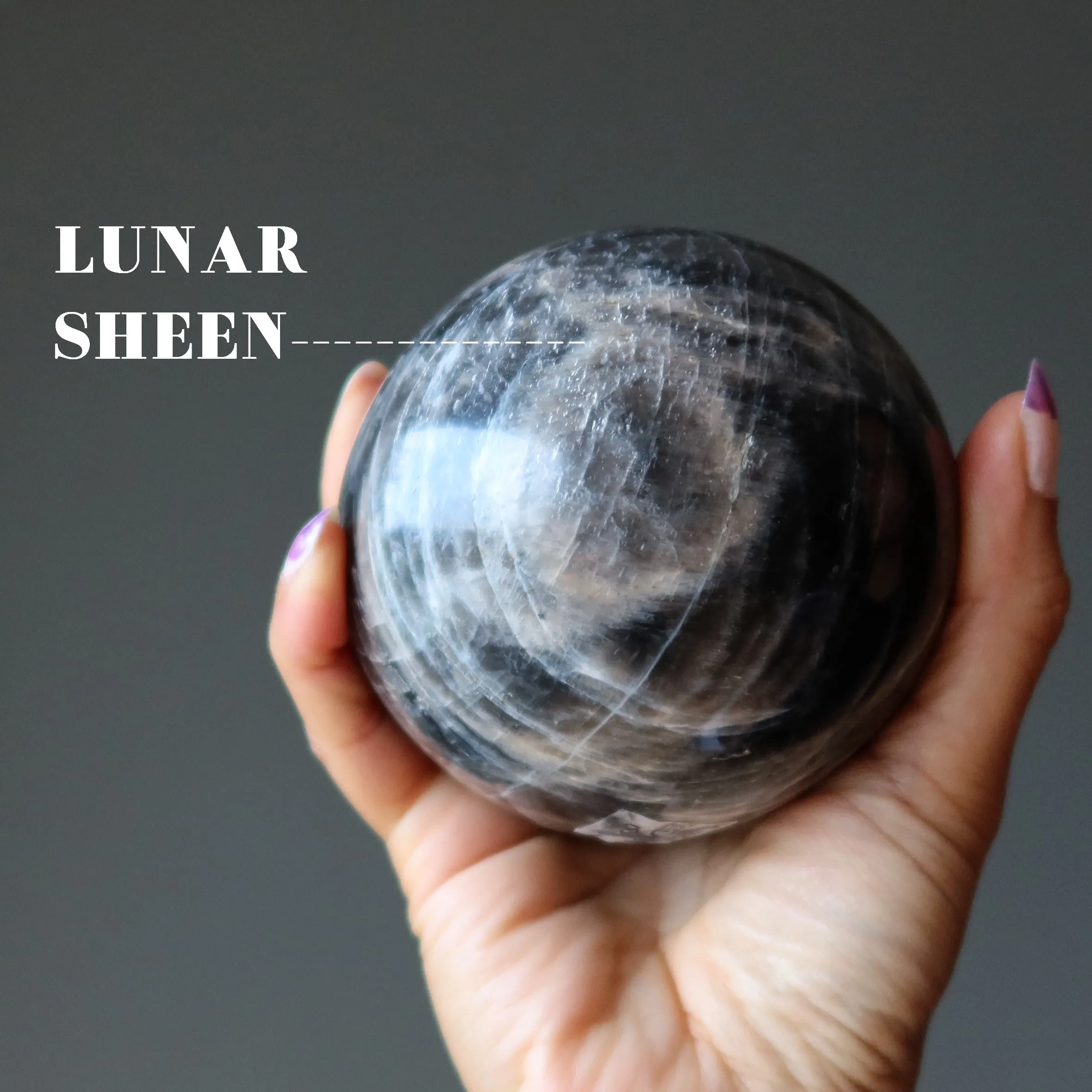Black Moonstone Sphere New Ventures Crystal Ball
