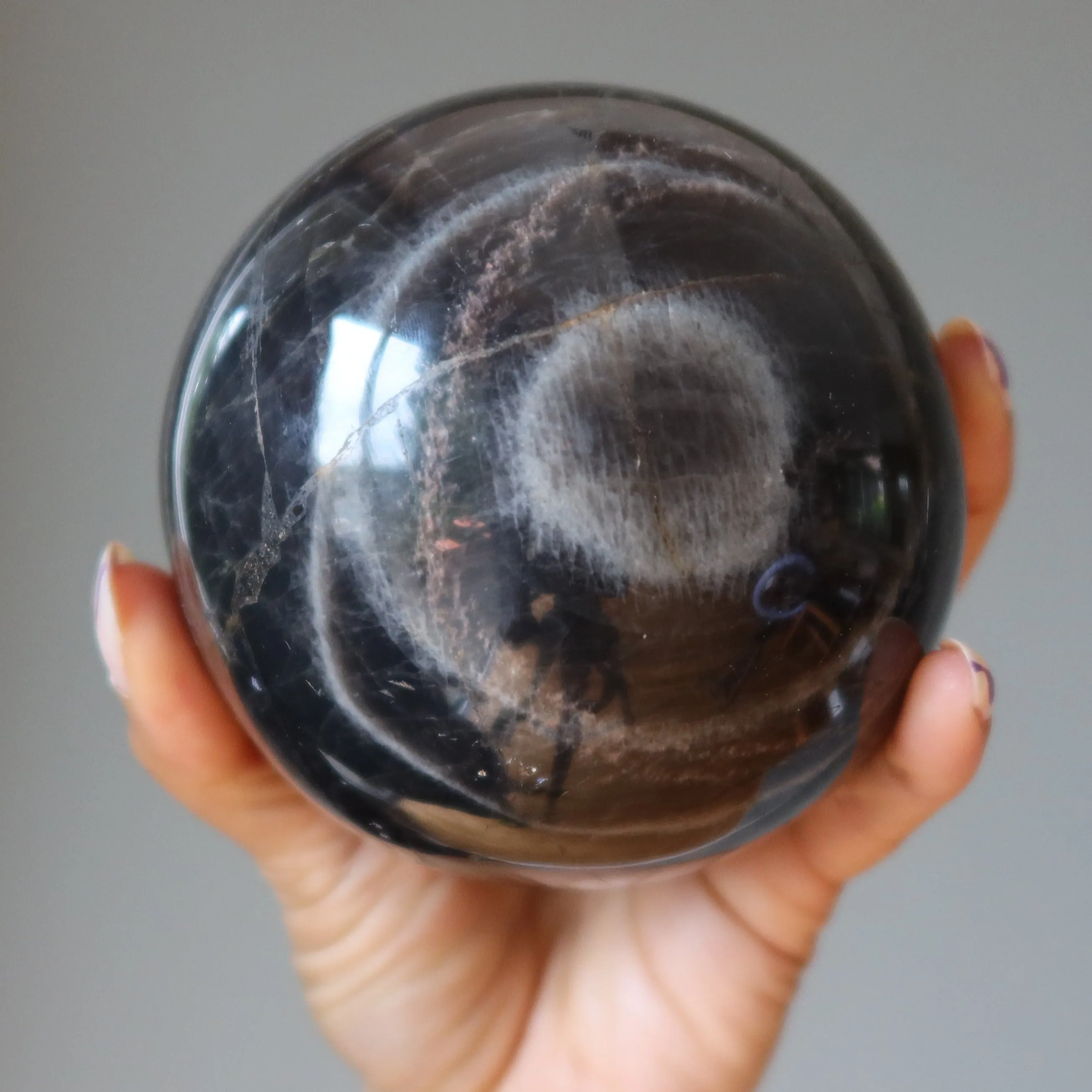 Black Moonstone Sphere New Ventures Crystal Ball