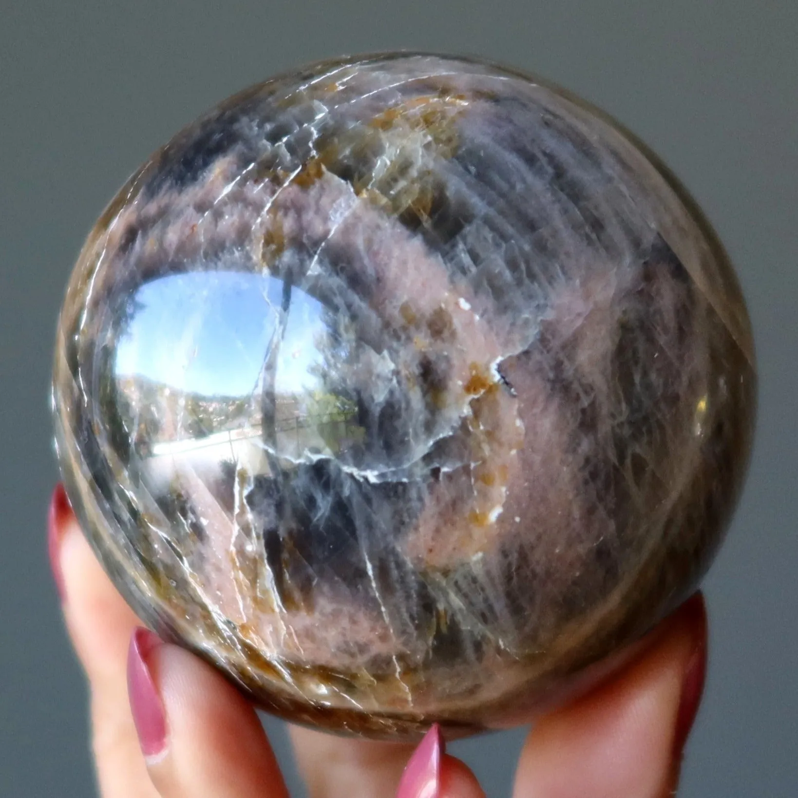 Black Moonstone Sphere New Ventures Crystal Ball