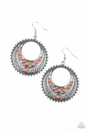 Boho Bliss - Orange Earrings - Paparazzi Accessories