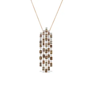 Brown Emerald Cut Diamond Necklace