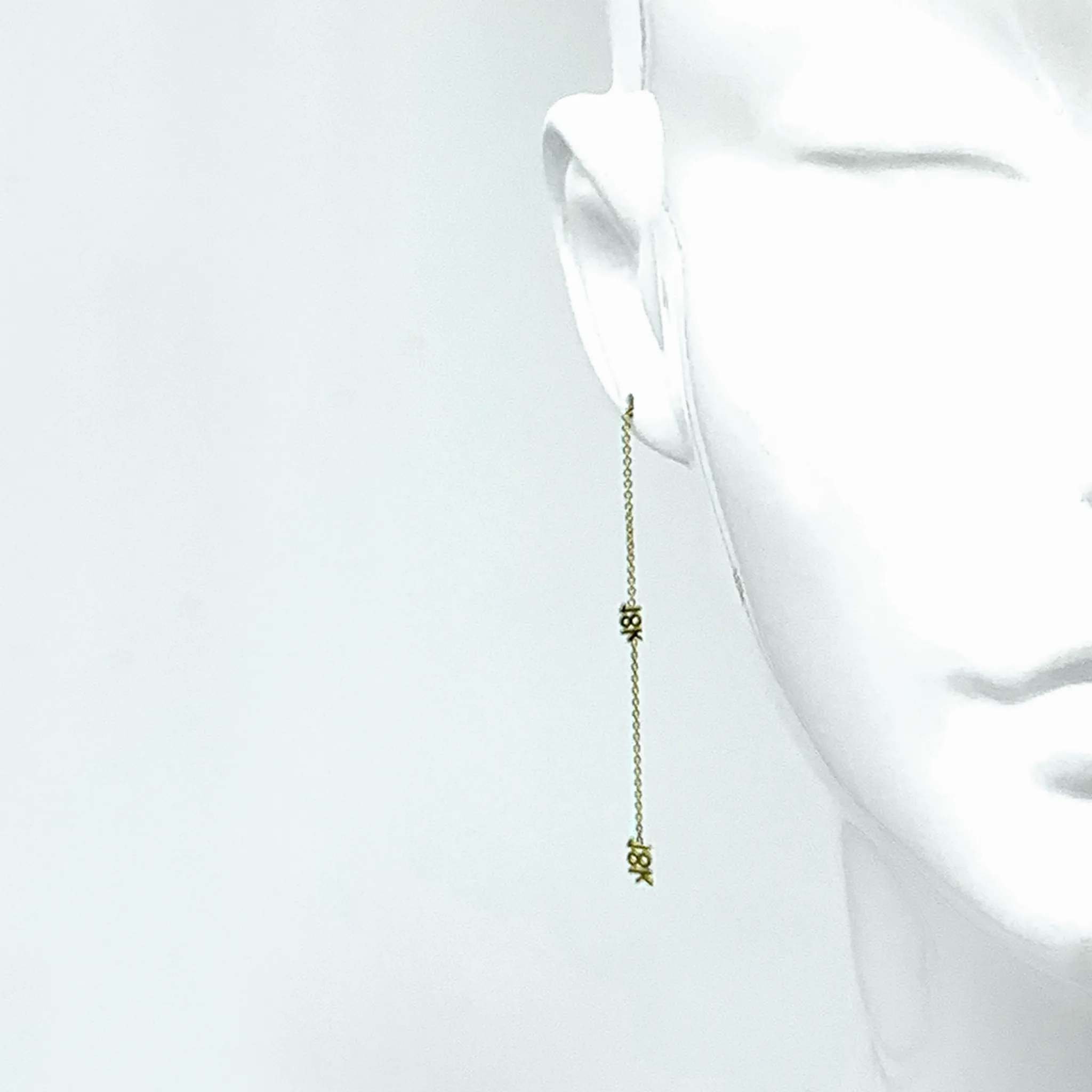 CA-18karat Yellow Gold “18k” Logo Chandelier Earrings