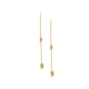 CA-18karat Yellow Gold “18k” Logo Chandelier Earrings