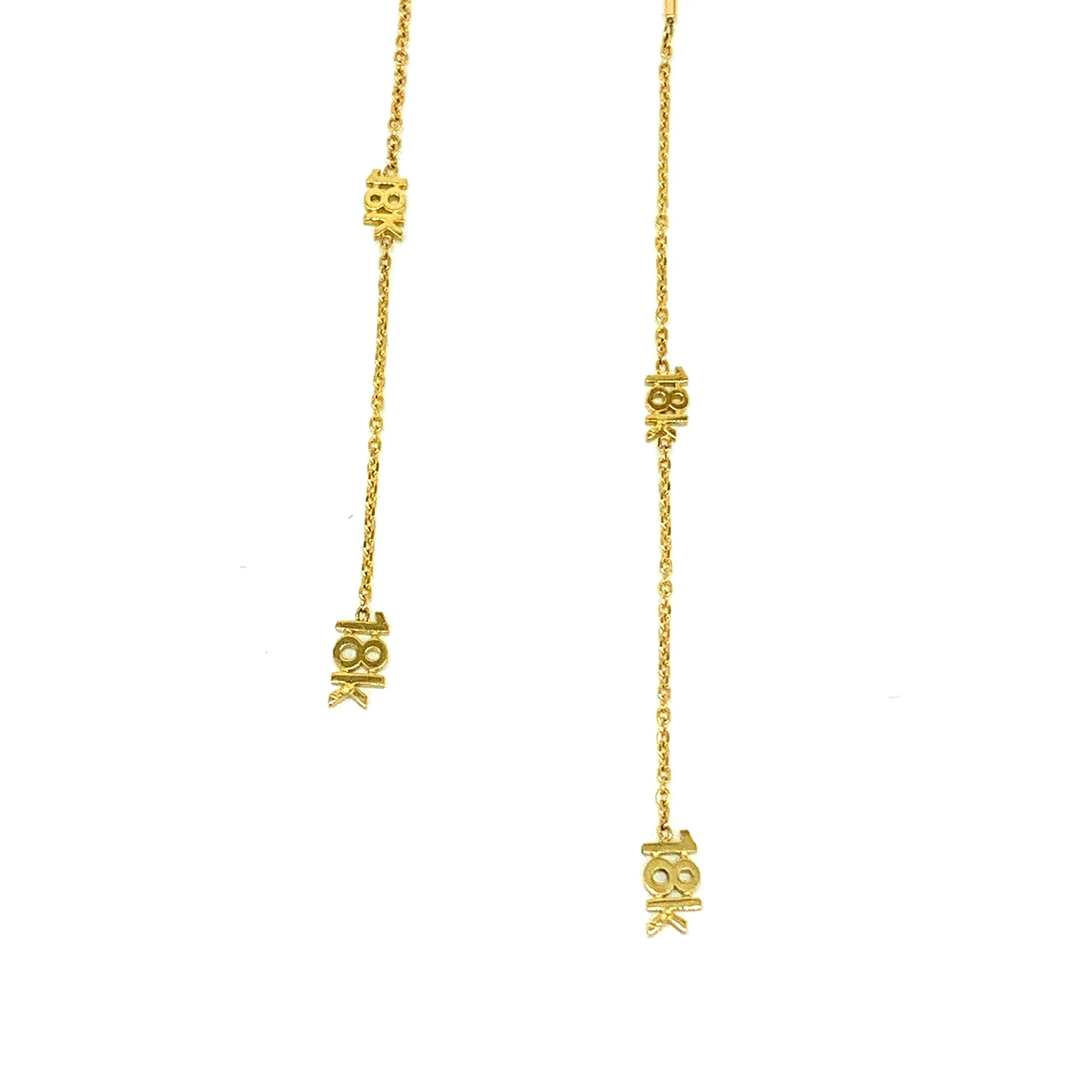 CA-18karat Yellow Gold “18k” Logo Chandelier Earrings