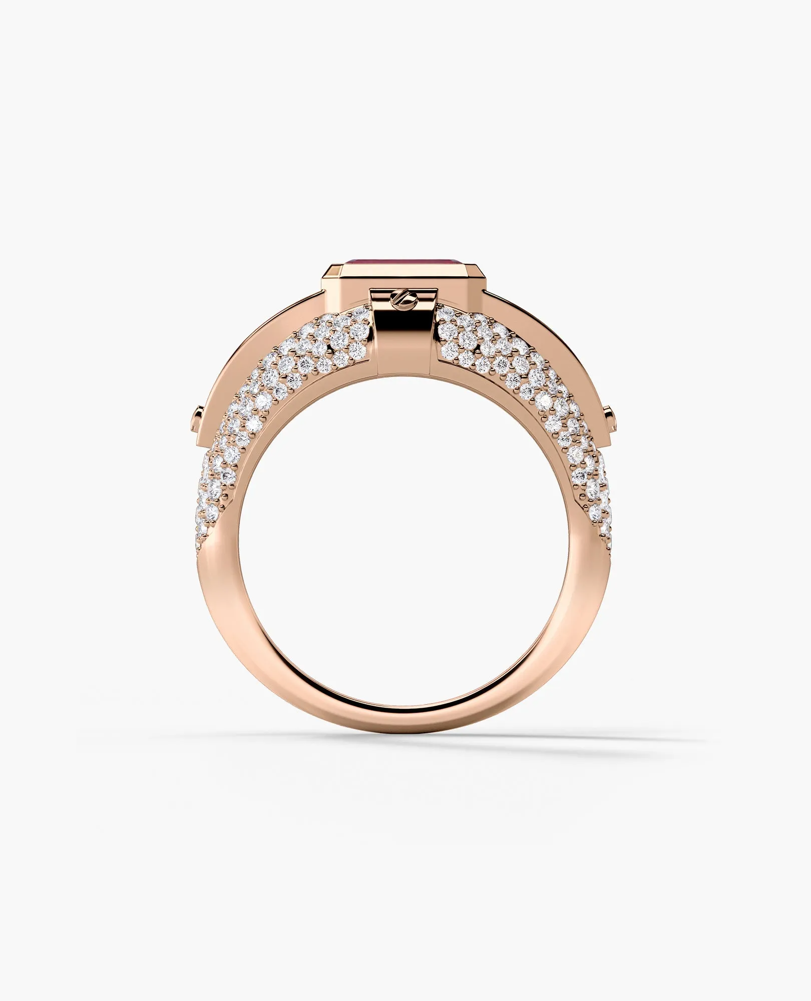 CARLIN Gold Signet Ring with 3.10ct Rubies and Diamonds