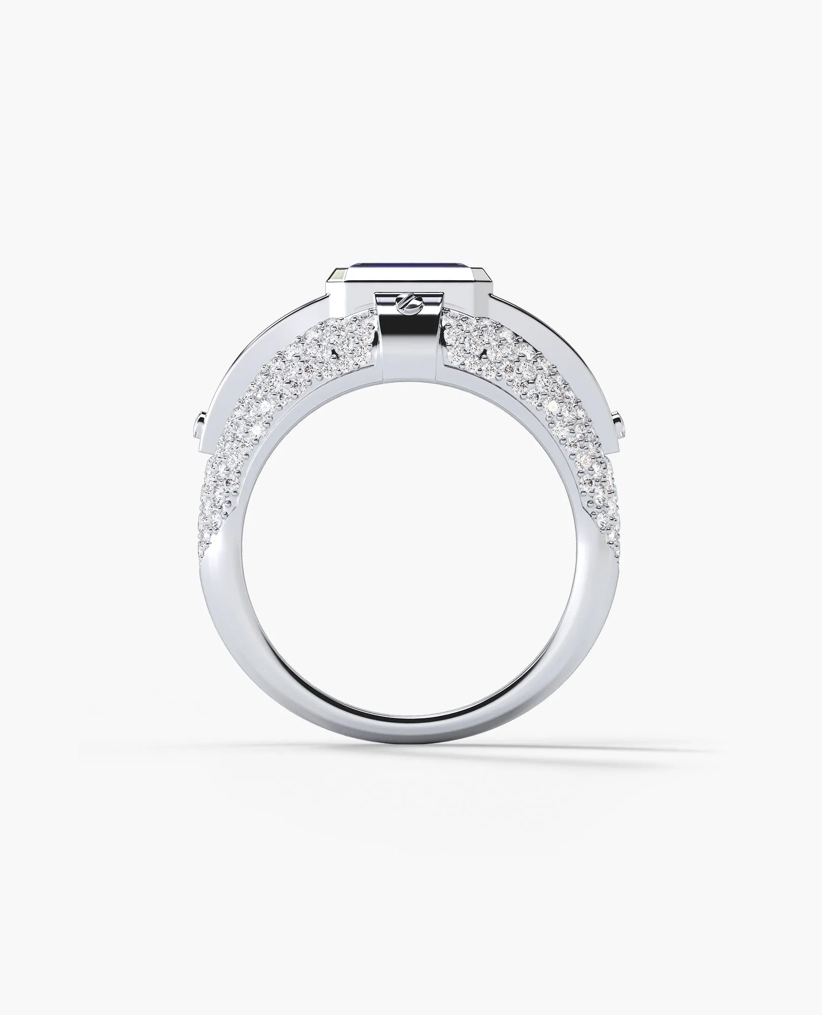 CARLIN Gold Signet Ring with 3.10ct Sapphires and Diamonds