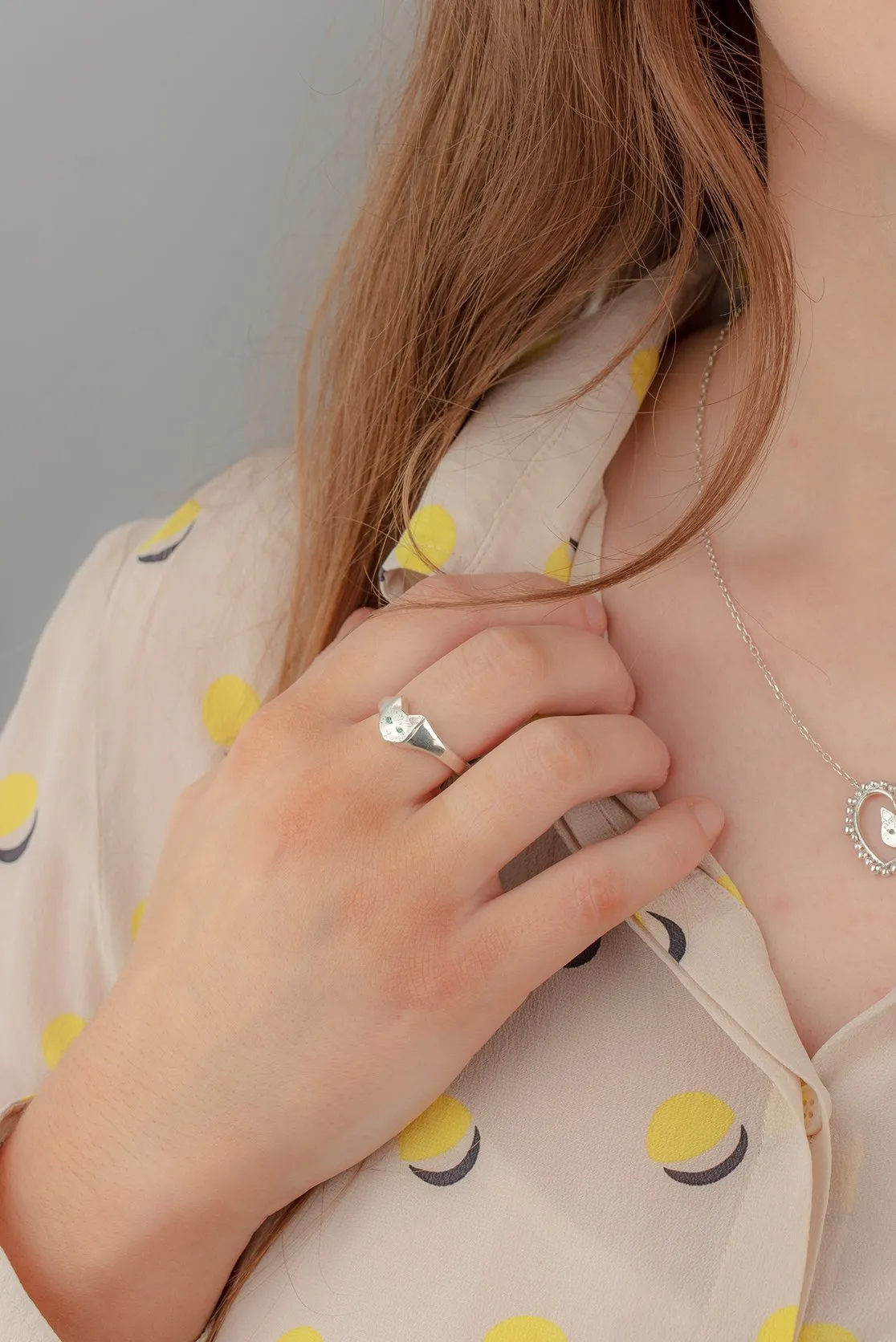 Cat Head Signet Ring