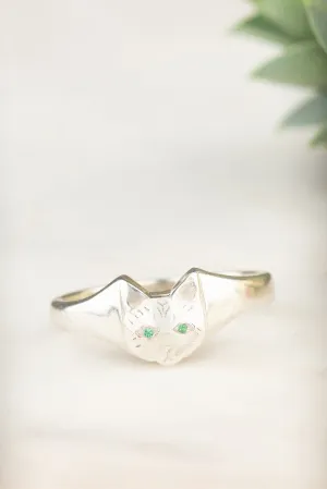 Cat Head Signet Ring