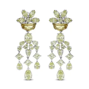 Champagne Moon Diamond Earrings (23.16 ct Diamonds) in White Gold