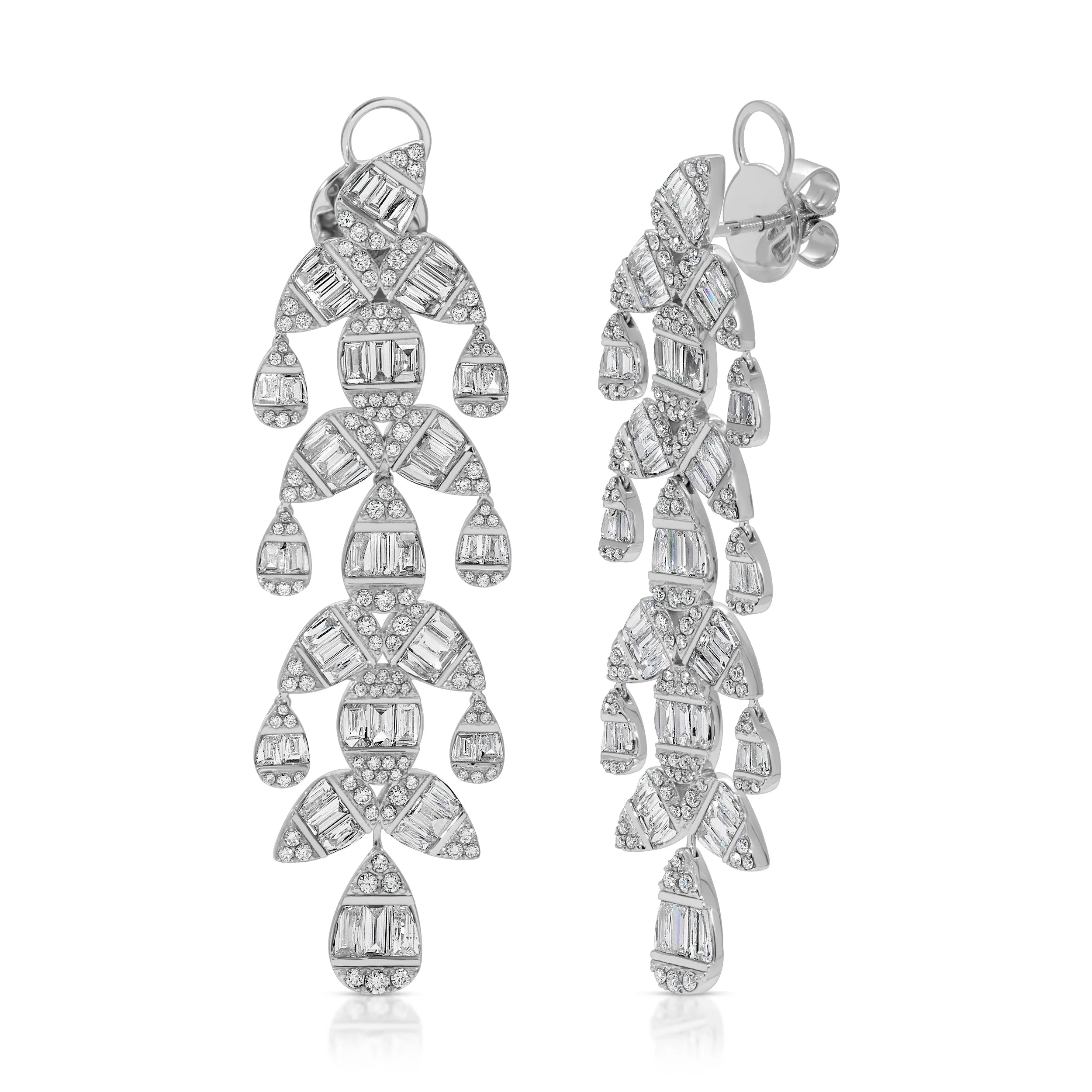 Chandelier Diamond 18K White Gold Drop Earrings