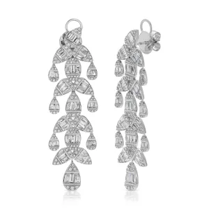 Chandelier Diamond 18K White Gold Drop Earrings