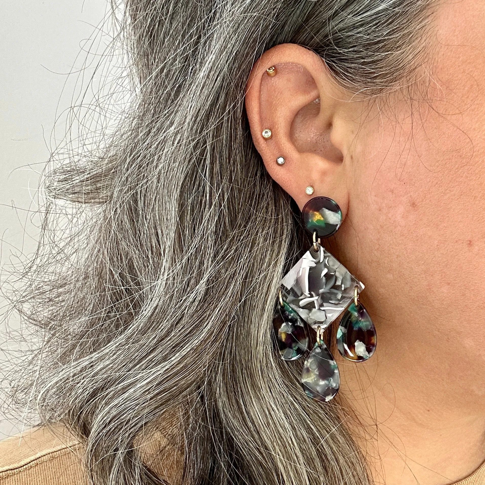 Chandelier Diamond Drop Earrings in Re-Charge