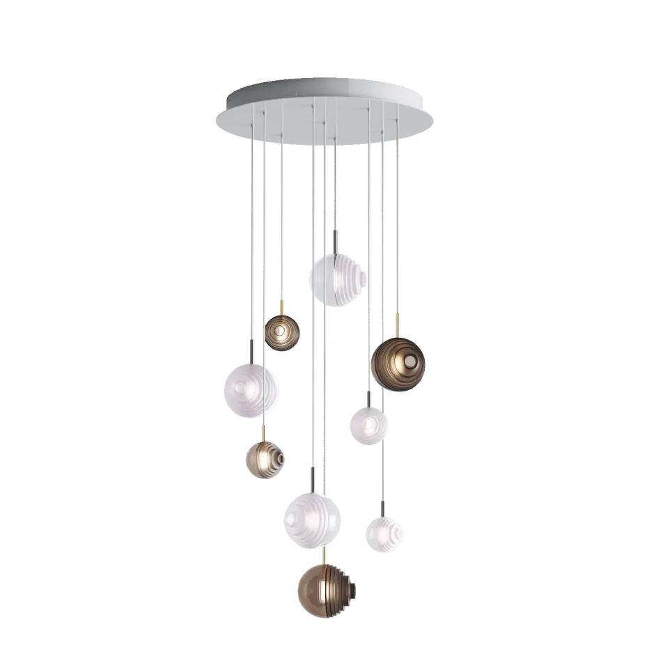 Chandeliers dark & bright star 9 pcs