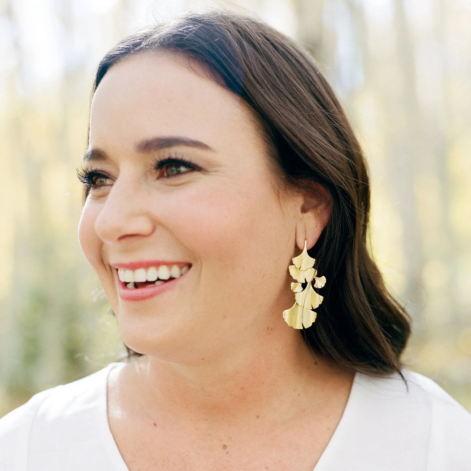 CHRISTINA GREENE GINKGO CHANDELIER EARRINGS
