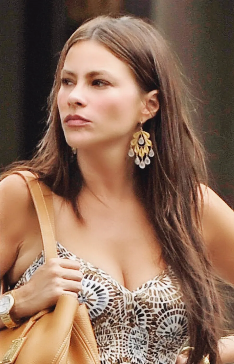 Classic Leaf earrings Gold - with Smoky Topaz ✿