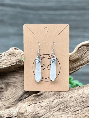 Clear Quartz Hanging Point Earrings