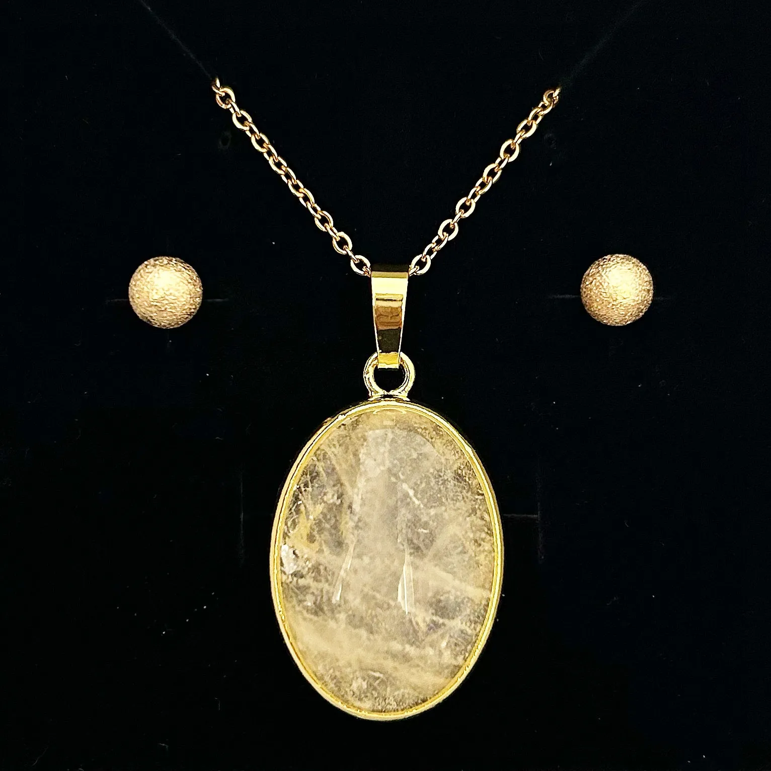CLEAR QUARTZ MANIFESTATION PENDANT ONLY - FREE CHAIN & EARRINGS