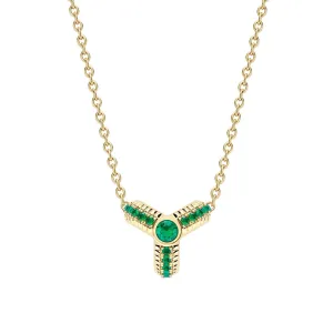 Colours of Love Trio Yellow Gold Emerald Fluted Pendant